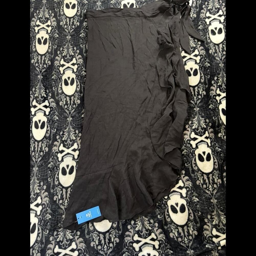 NWT CUPSHE Black Wrap Maxi Skirt Ruffle Tie Waist Beach Resort Boho